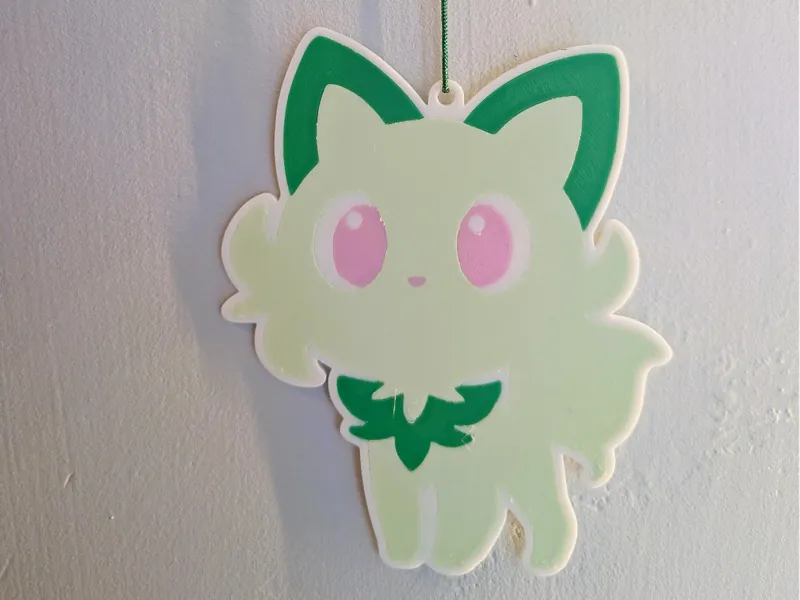 Sprigatito Pokemon Ornament (AMS Minimalist Art)