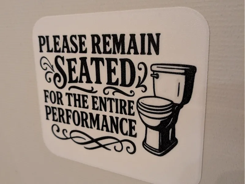 Toilet sign - Please remain seated