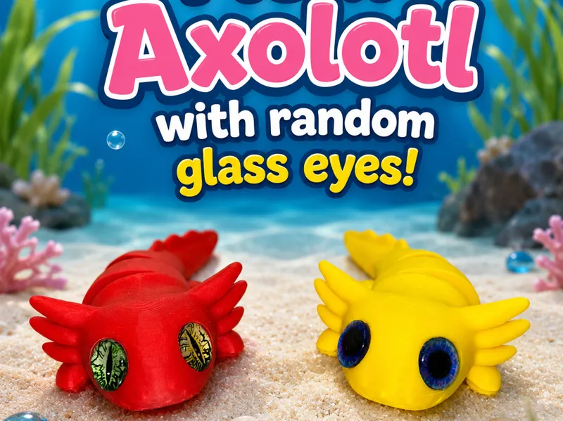 Flexi Axolotl With Glass Eyes (eyes not included)