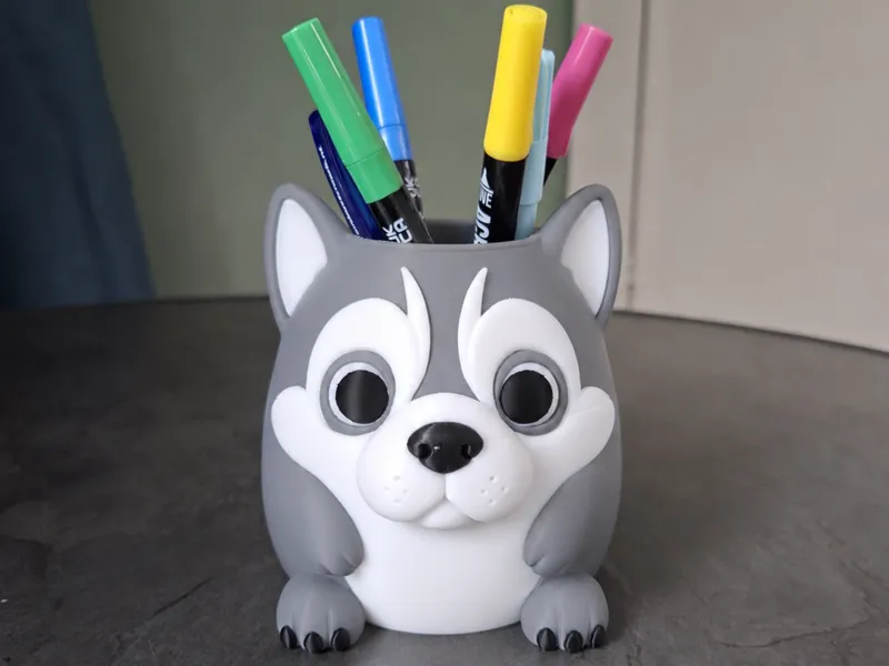 Cute Husky Pen Holder