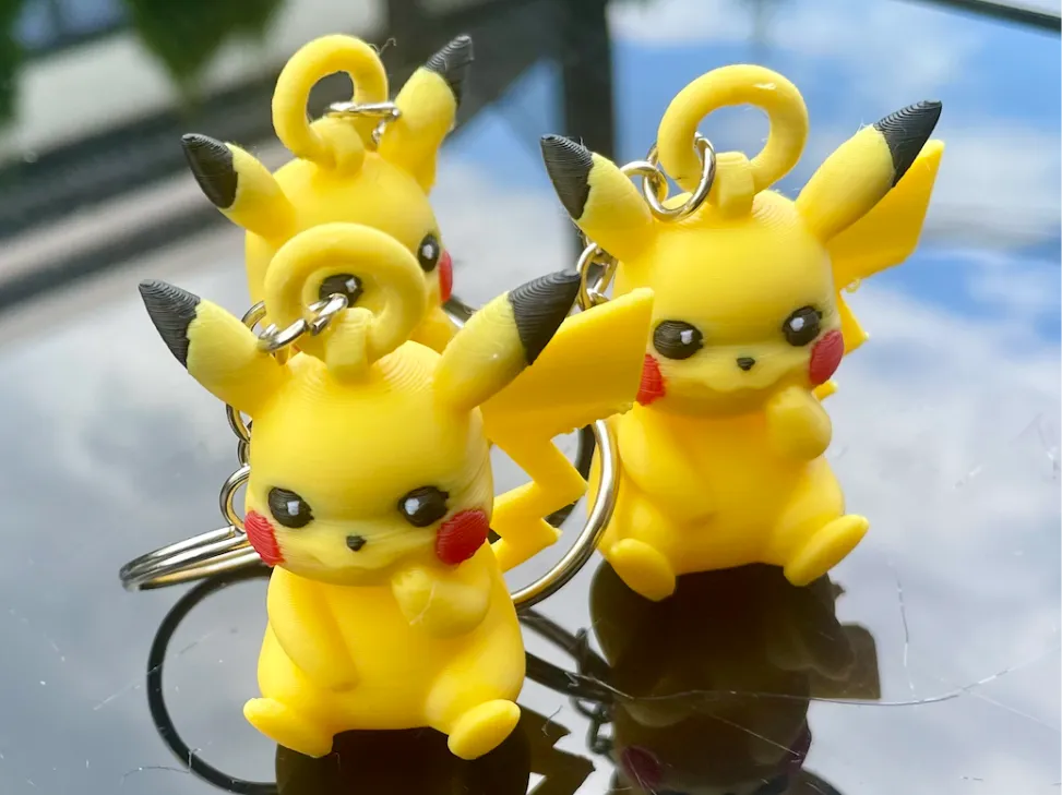 Cute Pokemon Pikachu Keychain  by user name MakerWorld: Download Free 3D Models - 3D model önizlemesi
