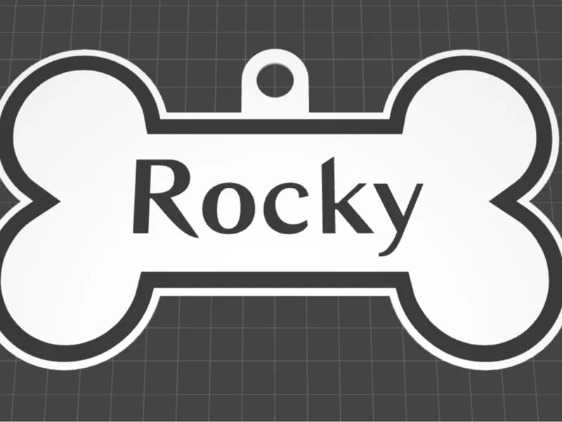 Dog Tag Rocky (Hundemarke) Knochenform