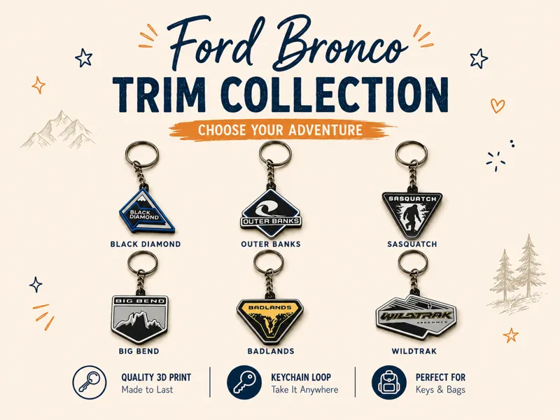 Bronco Emblem Keychains