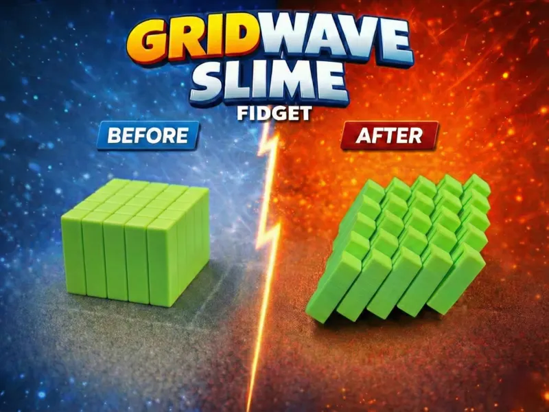 GridWave Slime – 5×5 Rectangular Twist Fidget 