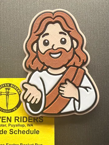 Modelo para impresión 3D: Jesus Fridge Magnet — vista de referencia 2