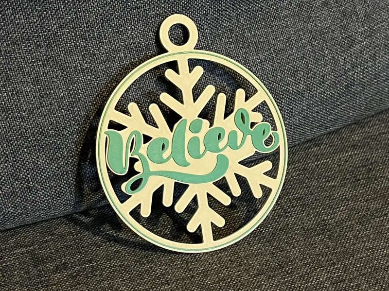 Christmas tree Believe ornament