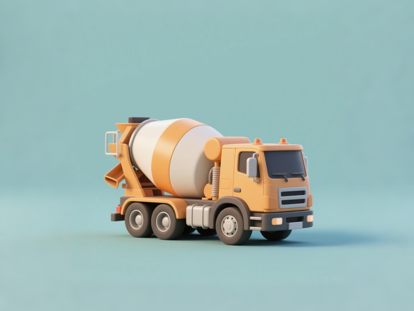 水泥搅拌车-常见交通工具仿真模型-儿童涂色礼物玩具