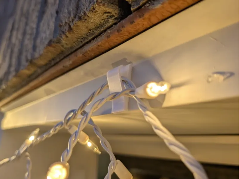 Holiday / Christmas Lights Hook - Tape Mounted