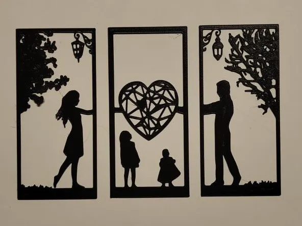 Décoration murale famille en cœur