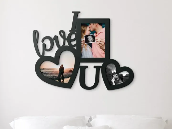 3D Wall Art I Love U Photo Frame