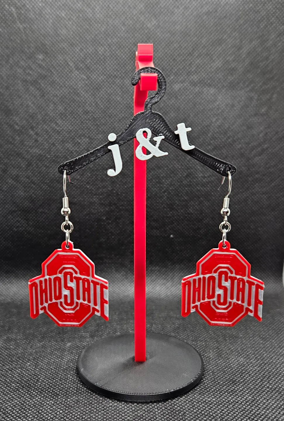 Ohio State earrings view 2