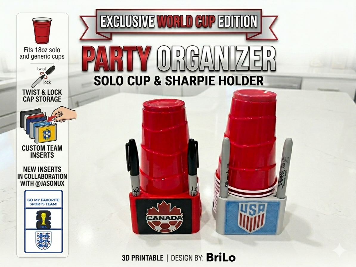 Custom Team 18oz Cup Caddy with Sharpie Storage