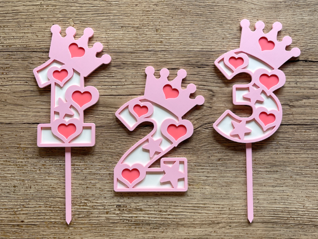 Cake Topper Princess Numbers