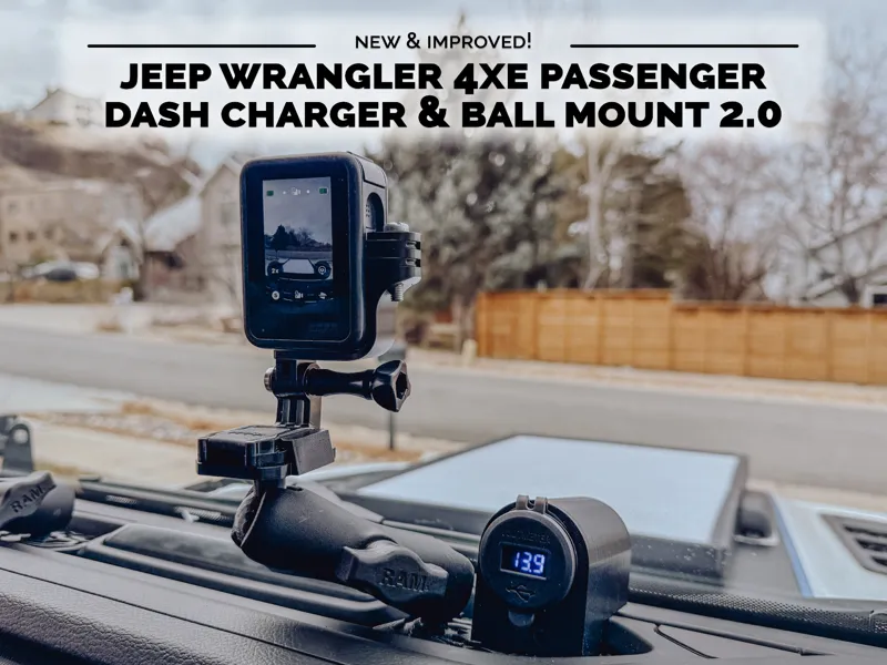 Jeep Wrangler 4xe Passenger Dash Charger & Mount