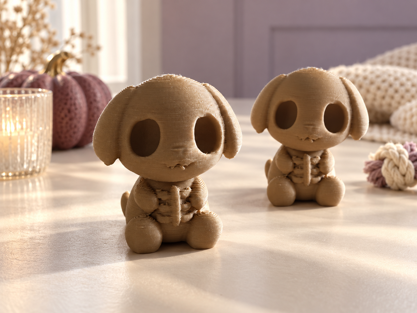 Cute Skeleton Puppy  | Mini Spooky Dog Decor 3D model