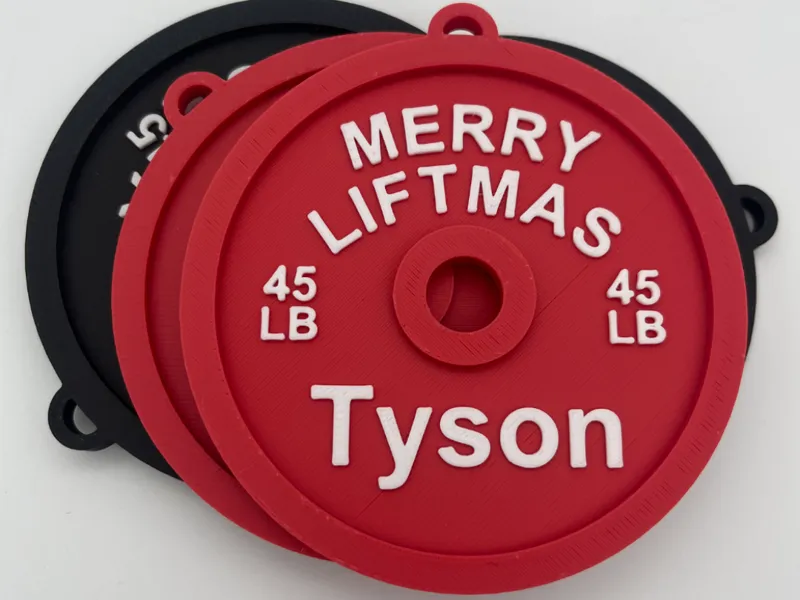 Merry Liftmas Weight Plates Ornament-Custom Text