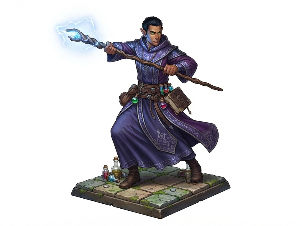 Helf - Male Half-Elf Wizard 3D model
