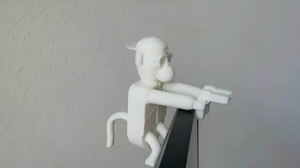 Gangster Monkey Monitor Buddy - Free 3D Print Model - MakerWorld