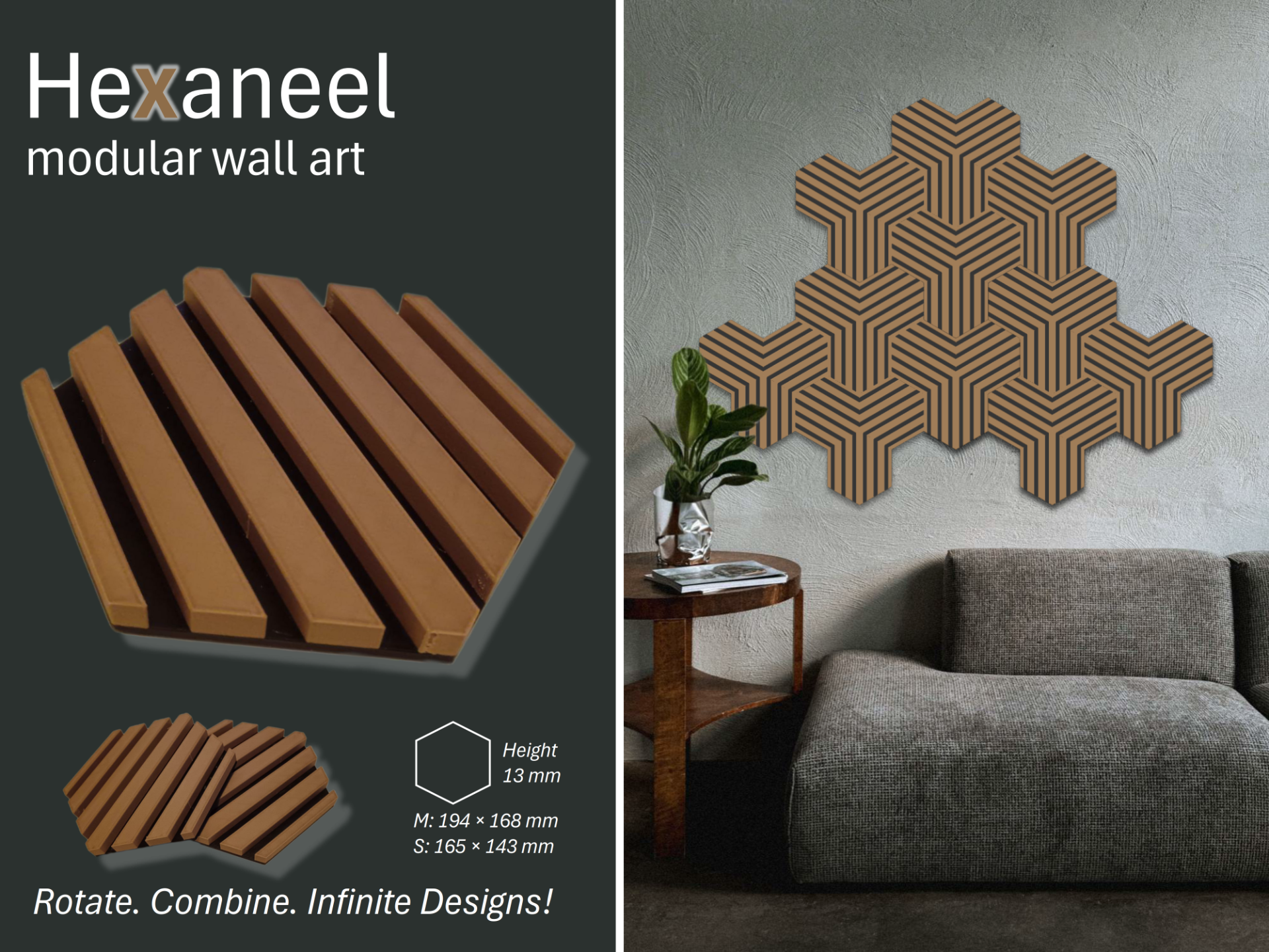 Hexaneel - modular wall art - 1