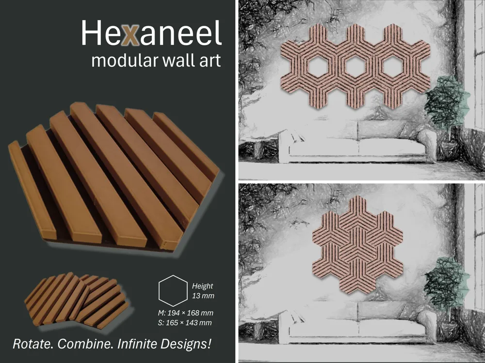 Hexaneel - Patrones de listones hexagonales giratorios - Modelo de ...