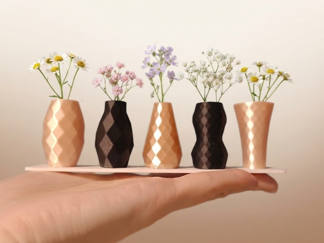 Mini Geometric Bud Vases - Set of 5 Shapes