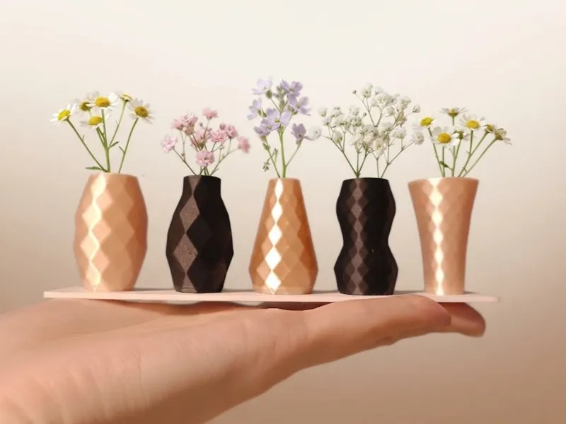 Mini Geometric Bud Vases - Set of 5 Shapes