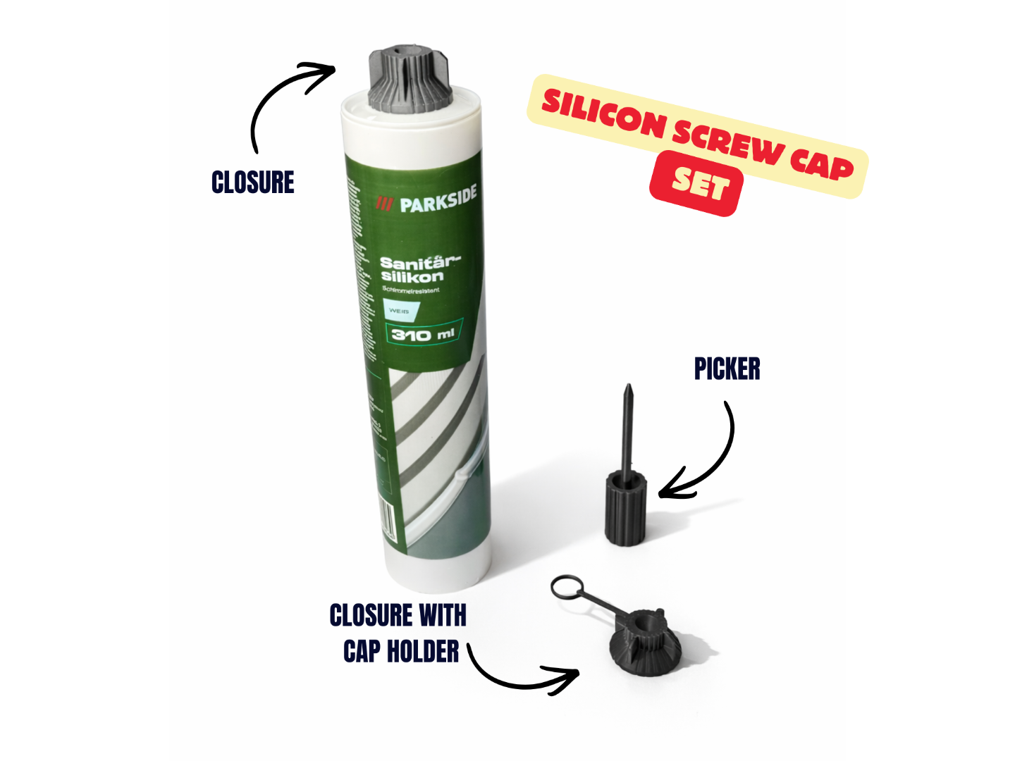 SILICON CARTRIDGE SCREW CAP SET / CLOSURE SILICON