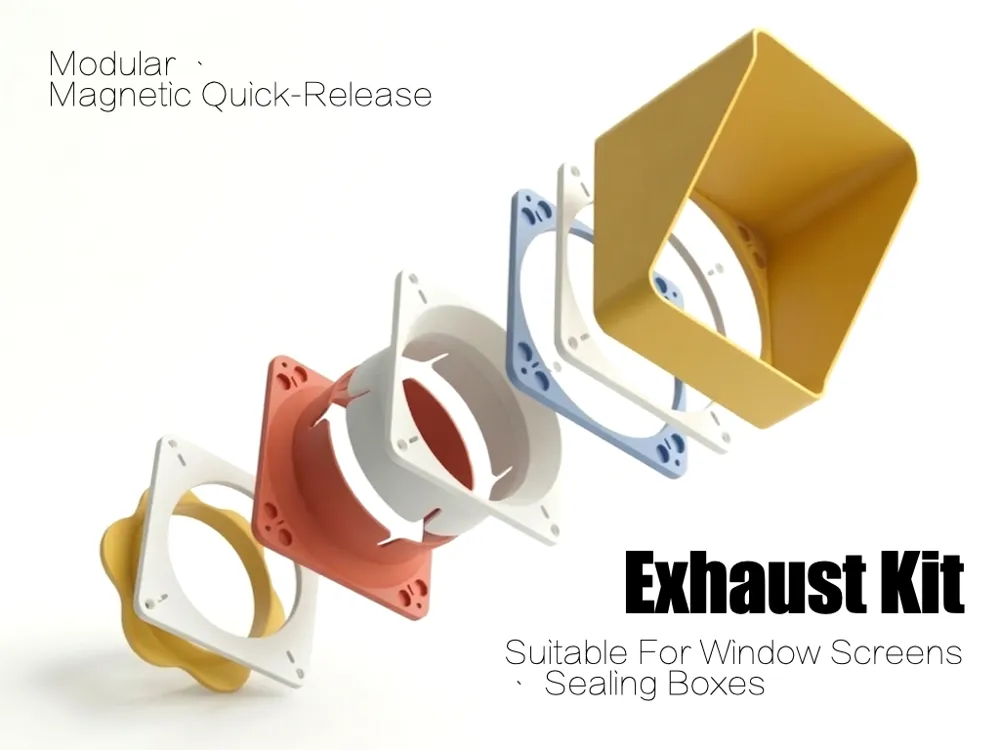 Modular Magnetic Window Vent Exhaust Module - Free 3D Print Model ...