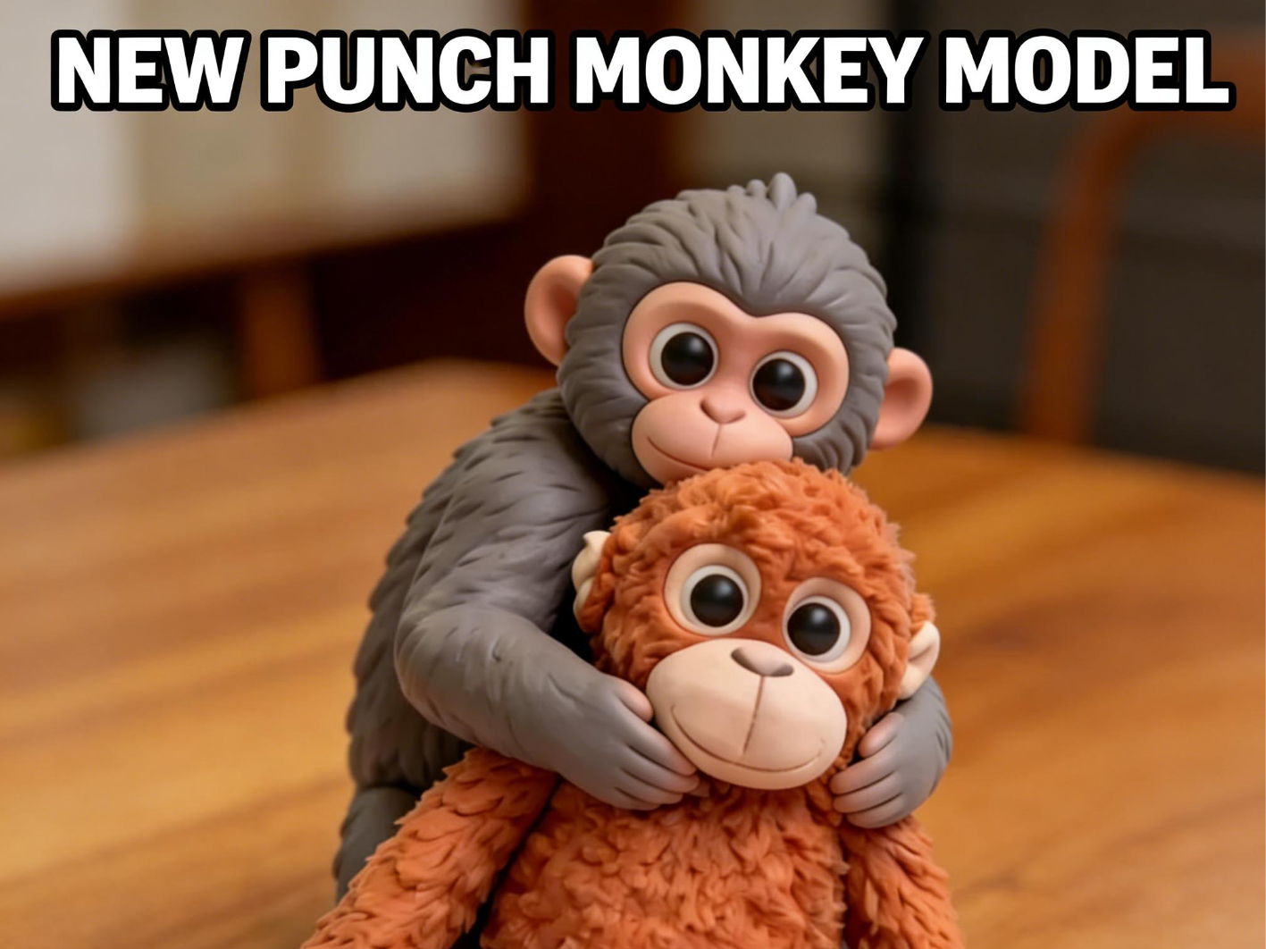 Cute Japanese Punch Baby Monkey –Sculpture Meme
