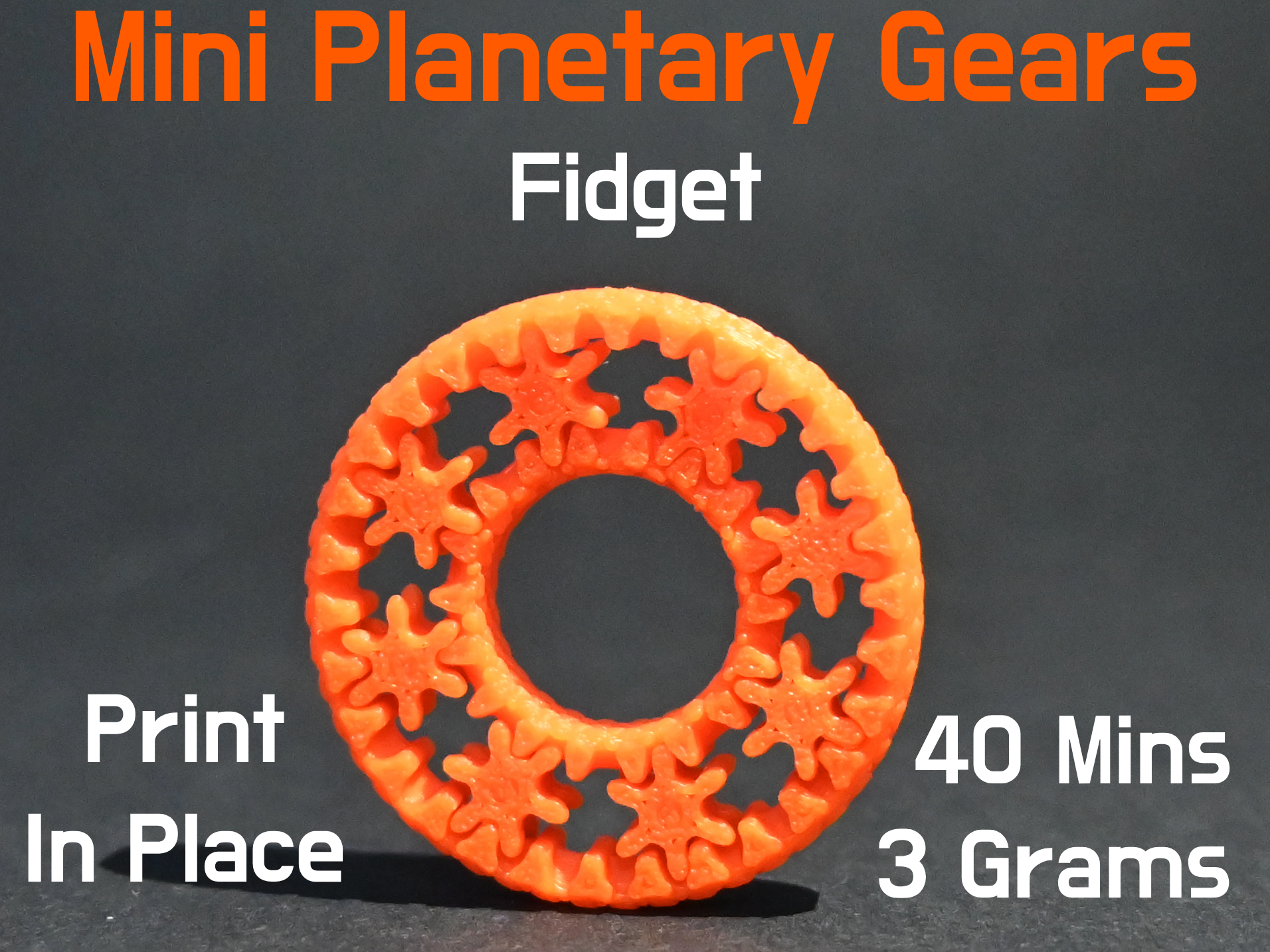 Mini Planetary Gears Fidget (Print In Place)