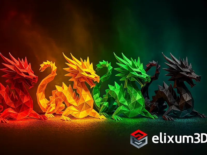Dragon chinois Low Poly