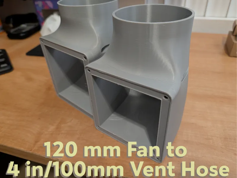 120mm Fan Right Angle Exhaust Vent 4in / 100mm