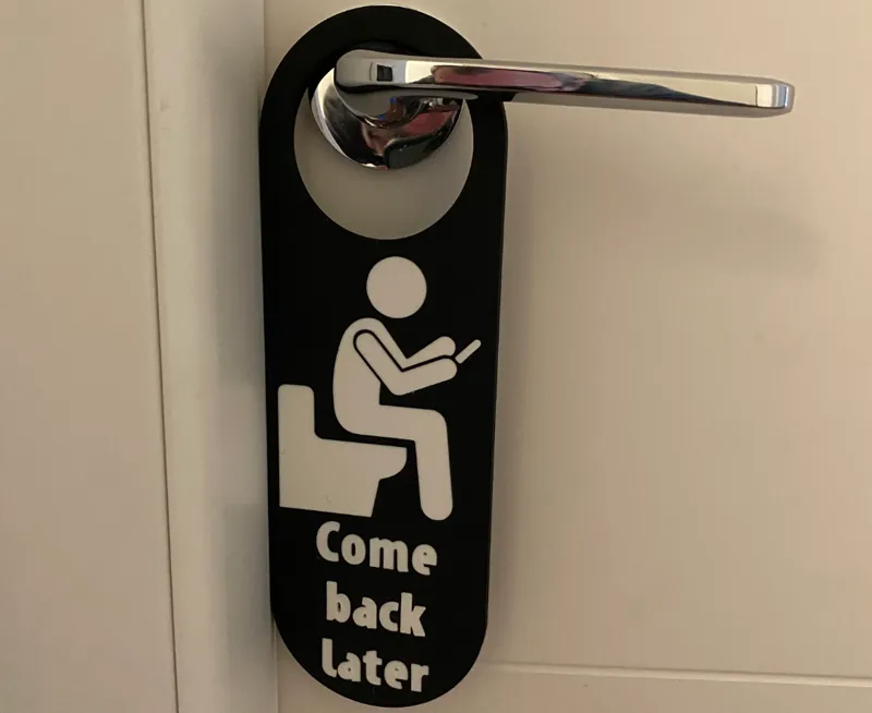 Toilet Sign - Man with Mobile