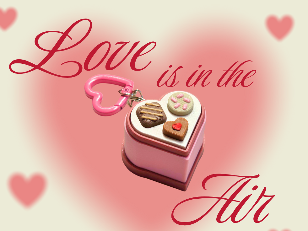 Valentine's Day Box of Chocolates Clicker Keychain