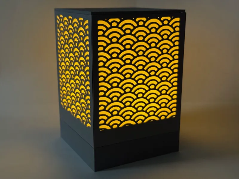 Japanese Wave Patterned LED Tealight Lamp