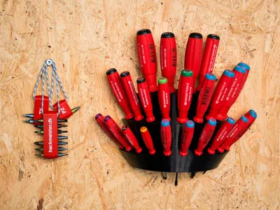 Wall mounted screwdriver holder