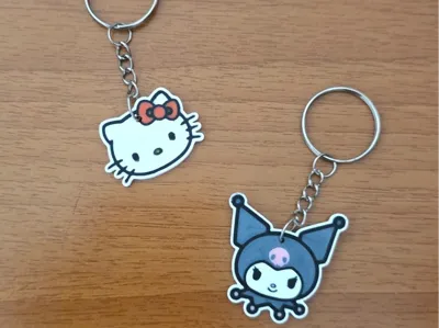 Kuromi and Hello Sanrio Keychains | 3D Printed