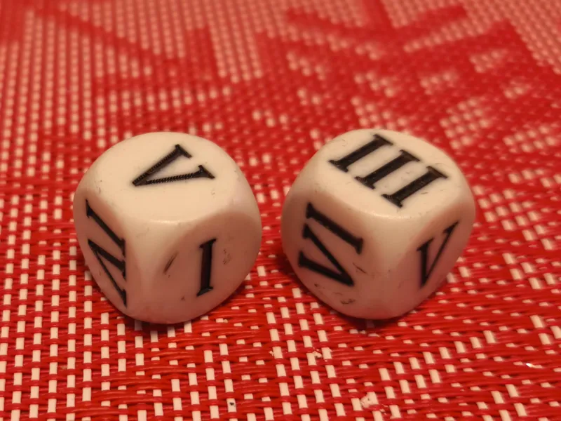 Dices with Roman numerals