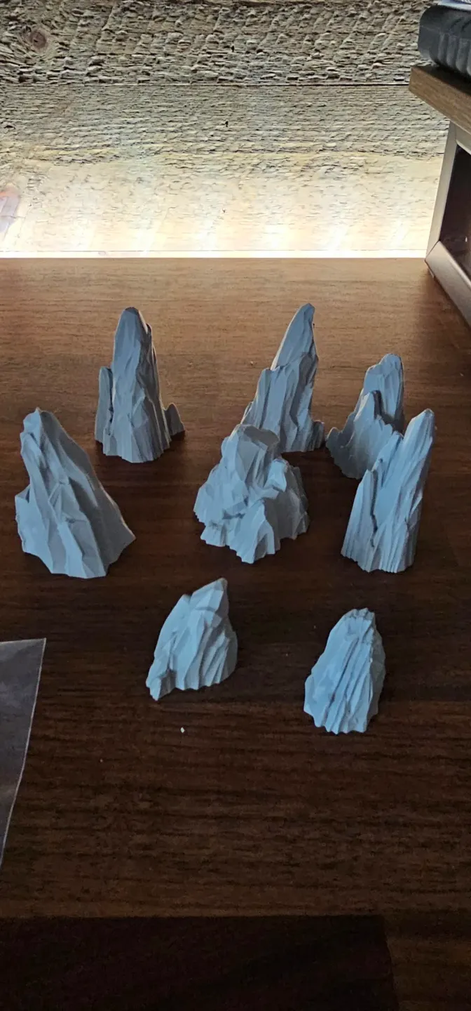 Scatter rocks collection terrain pieces view 3