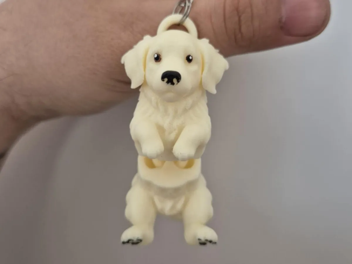 Golden Retriever Keychain – Articulated pet friend view 4