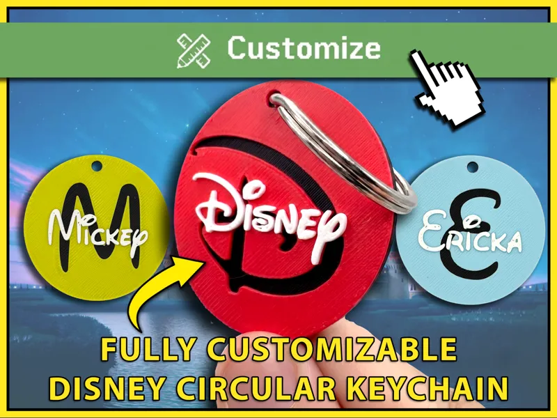 Disney Font Custom Circular Keychain