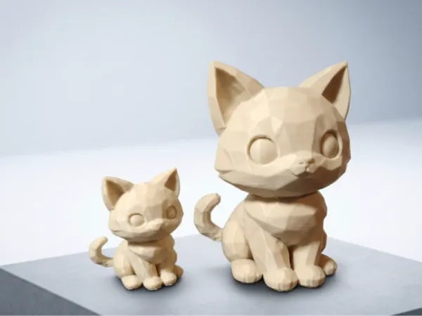 Mini chat mignon low poly