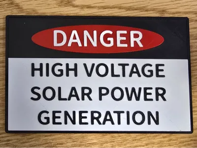 Sign - Danger High Voltage Solar