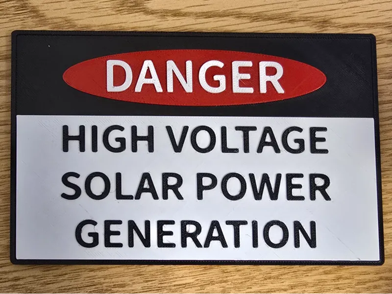 Sign - Danger High Voltage Solar