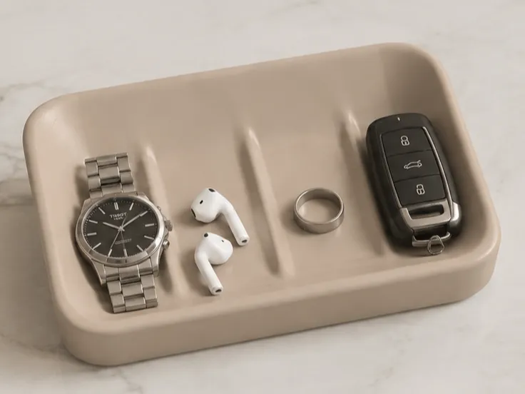Accessory tray pebble optic collection