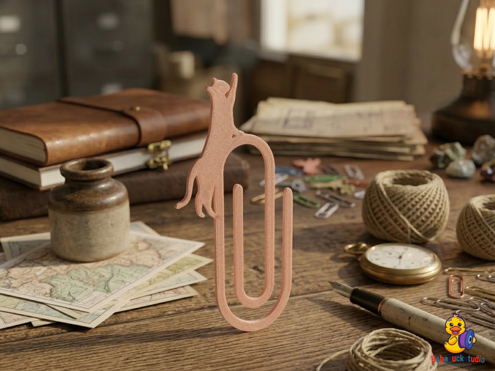 Stretching Cat Paperclip Bookmark 