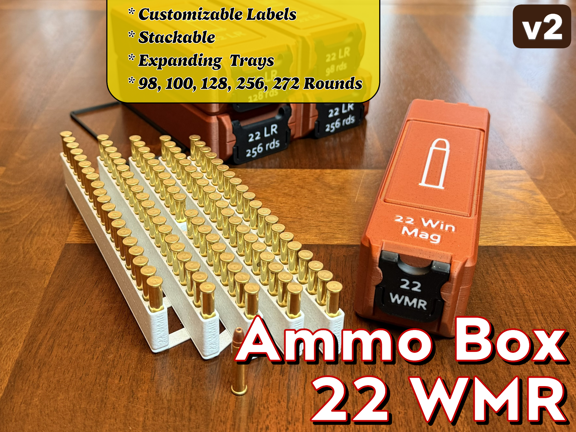 22 WMR Ammo Box + Expanding Tray