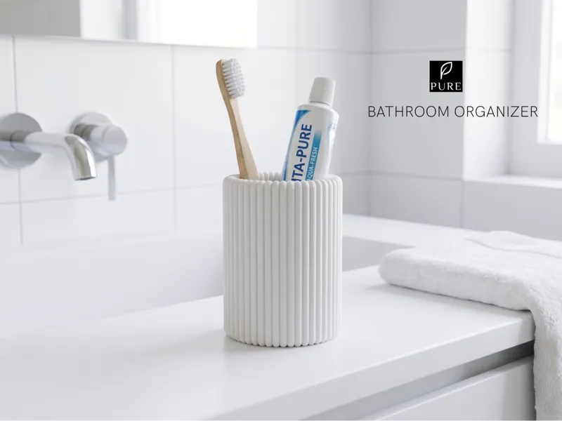BATHROOM ORGANIZER toothpaste cup and toothbrush
