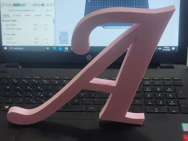 3D Printed Decorative Letter "A"