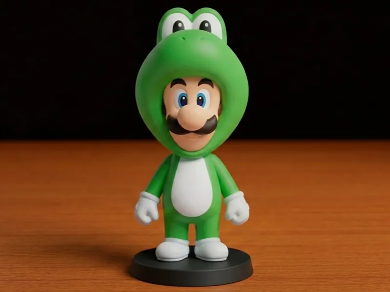 Luigi con traje de yoshi